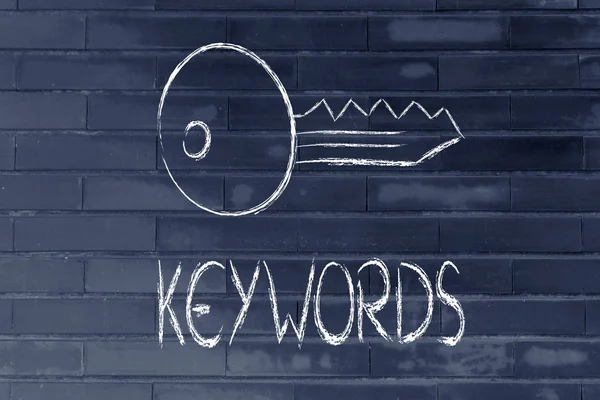 Keywords, searches and internet — Stock Photo, Image