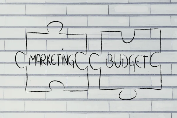 Marketing & budget,jigsaw puzzle design — Stock Photo, Image