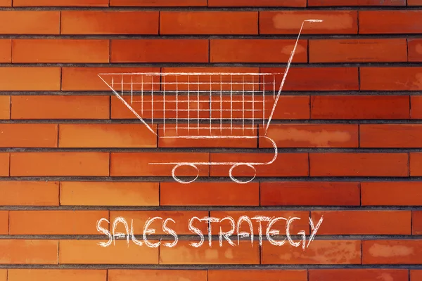 Shopping cart, symbol of marketing techniques and strategy — Stock Photo, Image