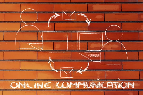 Online internet-baserad kommunikation — Stockfoto