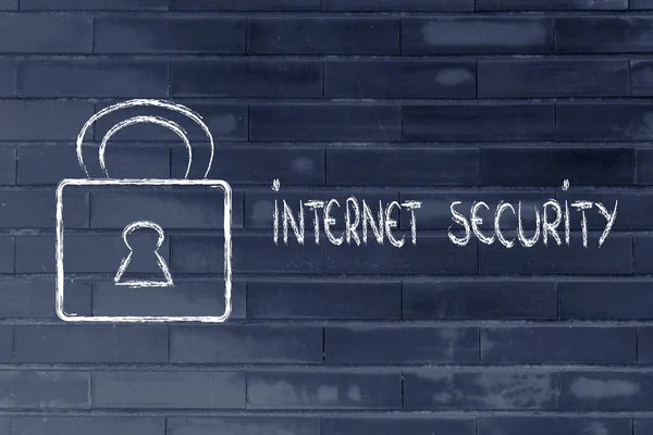 インター ネット セキュリティ、ロック: 機密情報のリスク — ストック写真