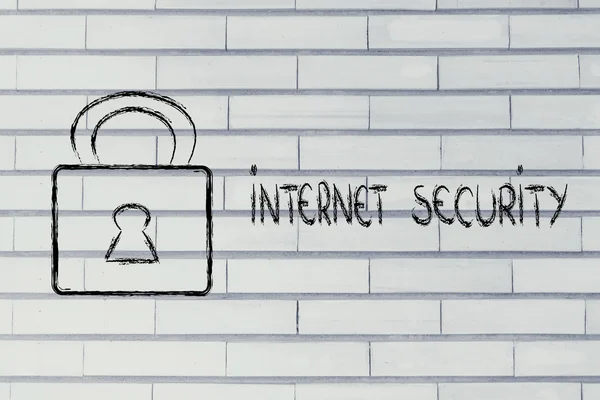 インター ネット セキュリティ、ロック: 機密情報のリスク — ストック写真