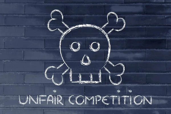 unfair competition threat, funny skull metaphor