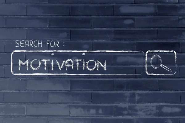 Search engine bar, search for motivation — Stock Photo, Image