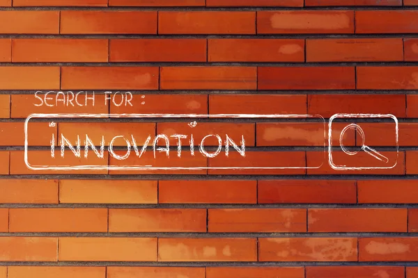 Search engine bar, seeking innovation — Stock Photo, Image