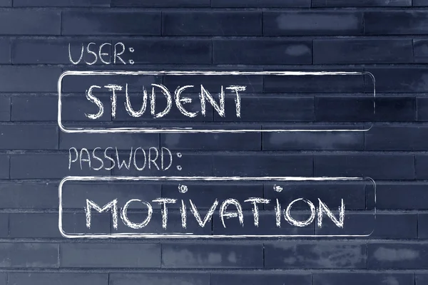 User Student, password Motivation — Stok Foto