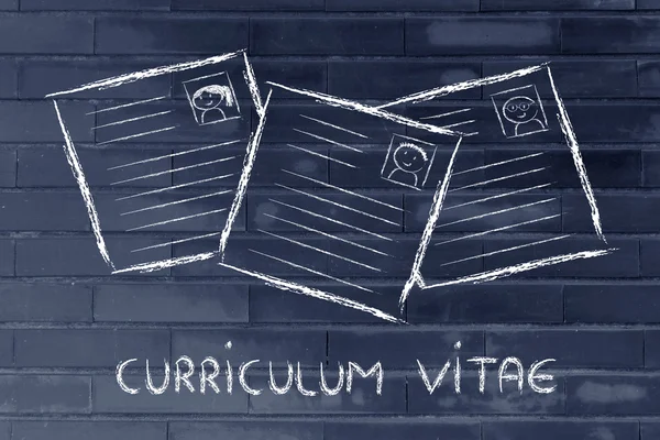 Funny curriculum vitae design, the recruitment process — Stock Photo, Image