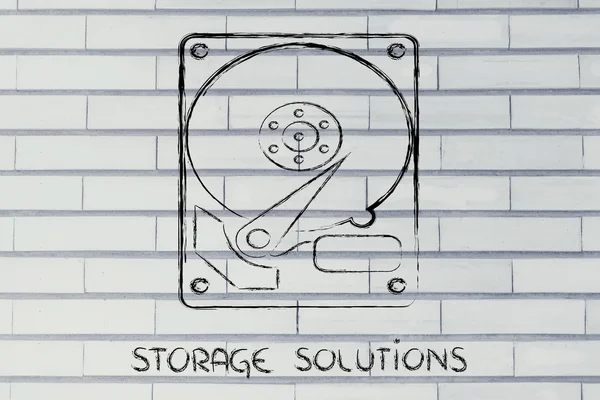 Storage options and computer equipment: hard drives — Stock Photo, Image