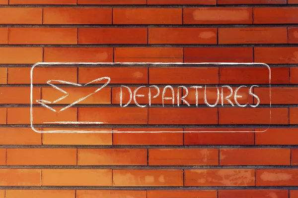 Departure sign as found in airport terminals — Stock Photo, Image