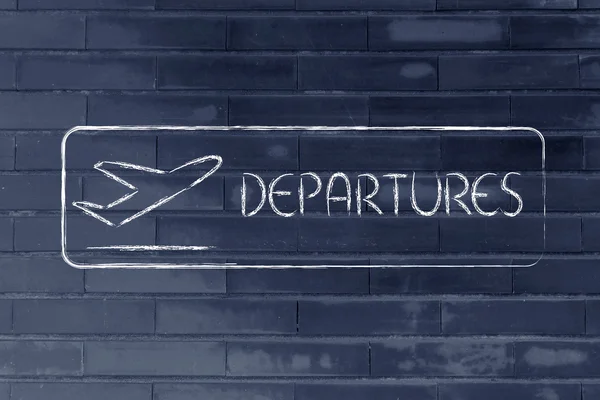 Departure sign as found in airport terminals — Stock Photo, Image