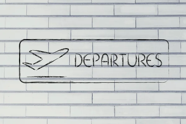 Departure sign as found in airport terminals — Stock Photo, Image