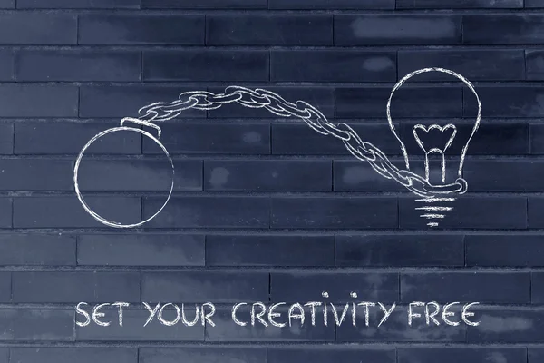 Zestaw kreatywność wolna, pomysł z kulą — Zdjęcie stockowe