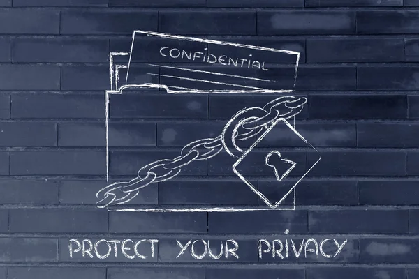 Privacidad y protección de la información confidencial — Foto de Stock
