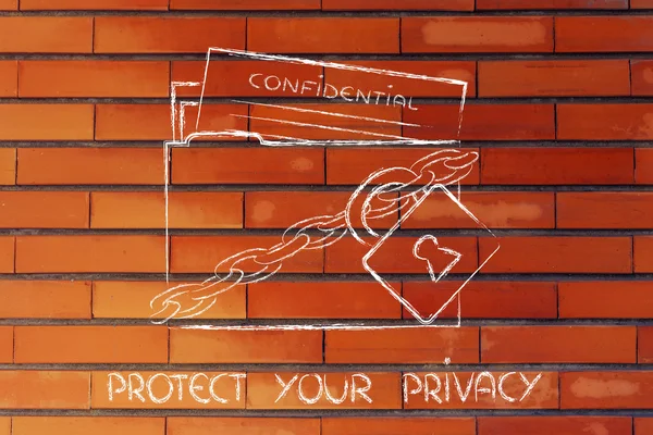 Privacidad y protección de la información confidencial —  Fotos de Stock