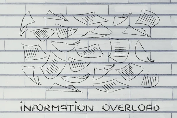 Információk és adatok túlterhelés, szervezési ismeretek és az üzleti — Stock Fotó