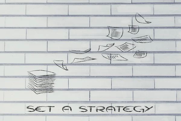 ビジネス書類の山を戦略 — ストック写真