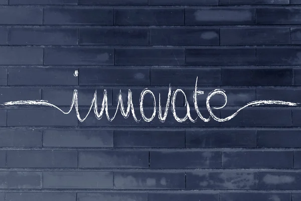 Calligraphic handwriting with the word Innovate — Stock Photo, Image