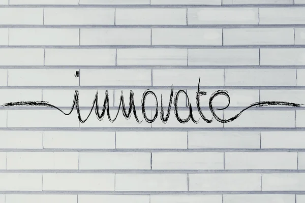 Calligraphic handwriting with the word Innovate — Stock Photo, Image