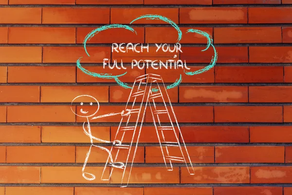 Escada engraçada de design de sucesso com escrita motivacional — Fotografia de Stock
