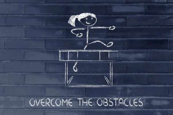 Overcome the obstacles of your life, hurdle design — Stock Photo, Image