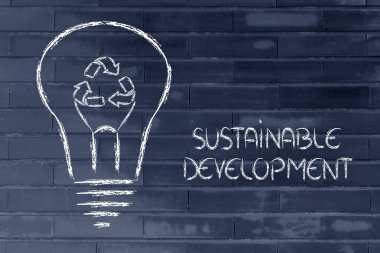 ampul filament yerine geri dönüşüm sembolü ile