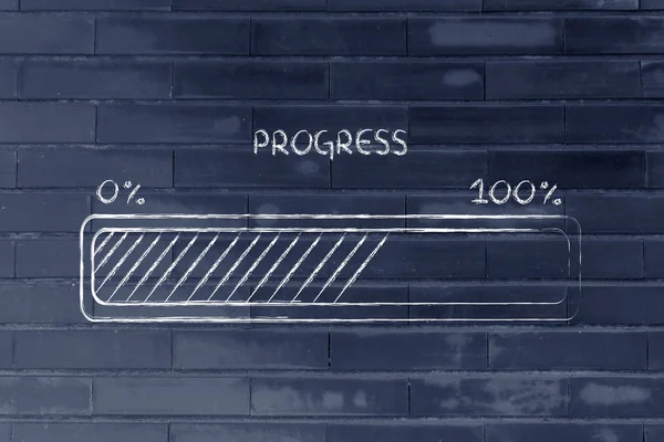 Метафора progress bar, ускоряйте свой прогресс — стоковое фото