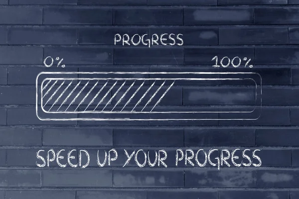 Progress bar metaphor, speed up your progress — Stock Photo, Image