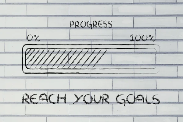 Metáfora barra de progresso, acelerar o seu progresso — Fotografia de Stock