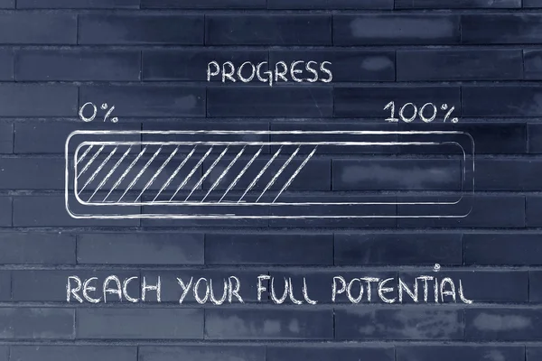Progress bar metafor, fart upp dina framsteg — Stockfoto