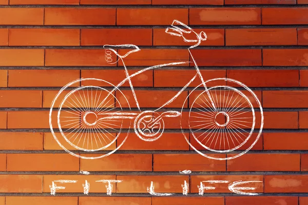Ontwerp van een fiets, symbool van actieve en duurzame leven — Stockfoto