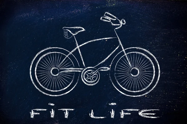積極的かつ持続可能な生活のシンボル、自転車のデザイン — ストック写真