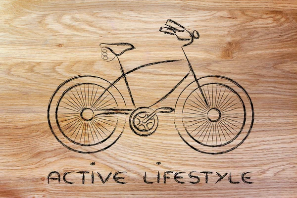 Ontwerp van een fiets, symbool van actieve en duurzame leven — Stockfoto