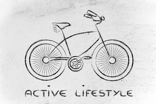 Concepção de uma bicicleta, símbolo de uma vida activa e sustentável — Fotografia de Stock