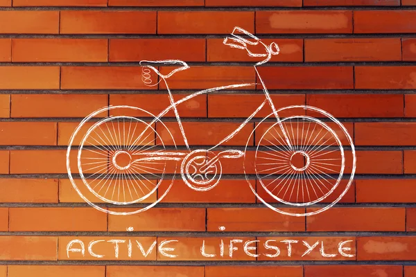 Ontwerp van een fiets, symbool van actieve en duurzame leven — Stockfoto