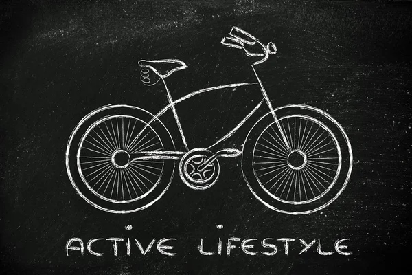 Utformning av en cykel, symbol för aktiva och hållbar living — Stockfoto