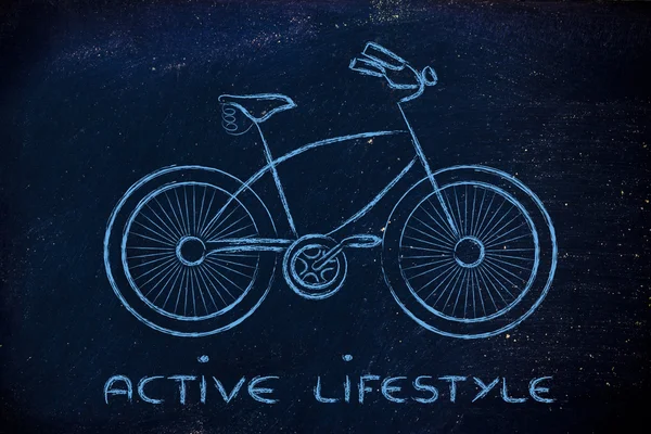 Progettazione di una bicicletta, simbolo di una vita attiva e sostenibile — Foto Stock