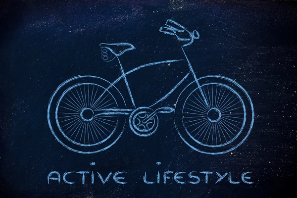 Design of a bicycle, symbol of active and sustainable living — Stock Photo, Image