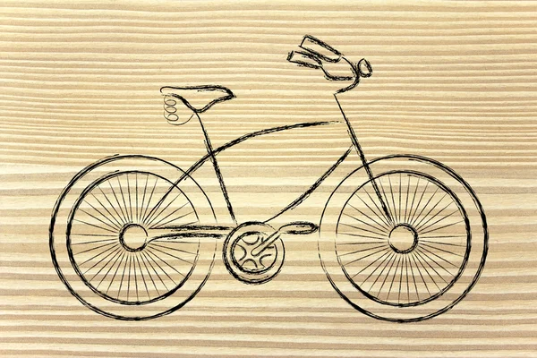 Concepção de uma bicicleta, símbolo de uma vida activa e sustentável — Fotografia de Stock