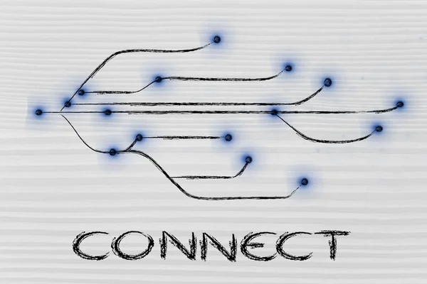 Design of the connectivity through the web — Stock Photo, Image