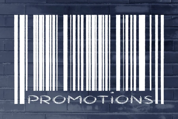 Produkt Barcode mit Promotion — Stockfoto