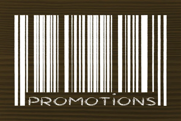 Produkt Barcode mit Promotion — Stockfoto