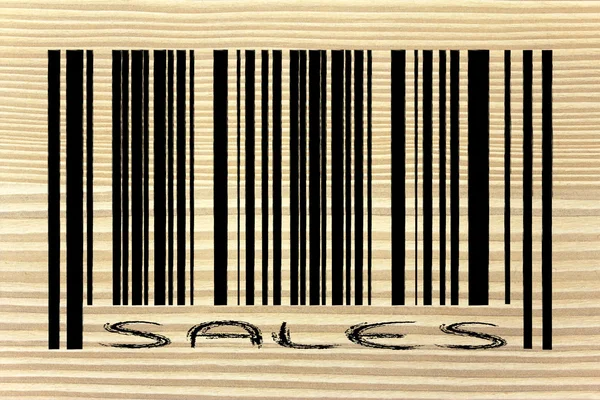 Product barcode with promotion — Stock Photo, Image