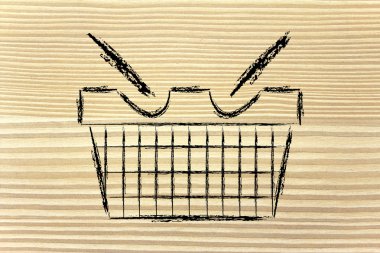 komik alışveriş sepeti tasarım