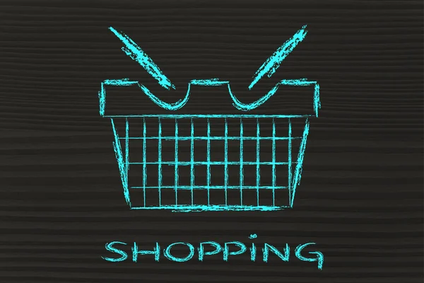 Funny shopping cart design — Stock Photo, Image