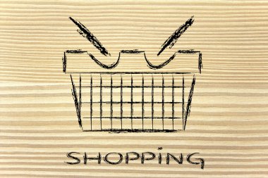 komik alışveriş sepeti tasarım