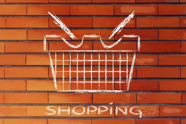 Funny shopping cart design — Stock Photo, Image