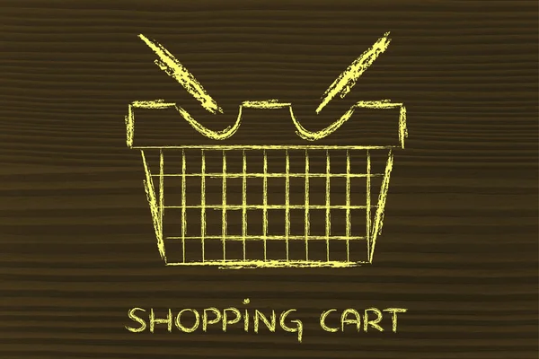 Diseño divertido carrito de compras — Foto de Stock