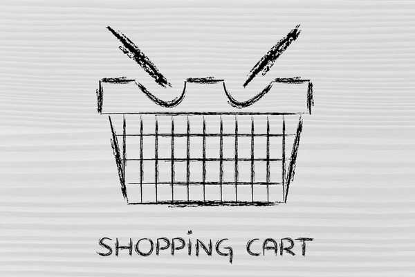 Design engraçado carrinho de compras — Fotografia de Stock