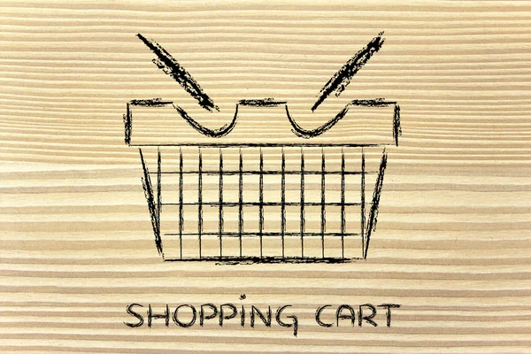 Diseño divertido carrito de compras — Foto de Stock