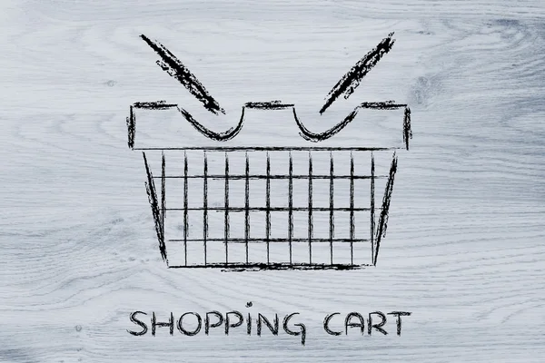 Design engraçado carrinho de compras — Fotografia de Stock